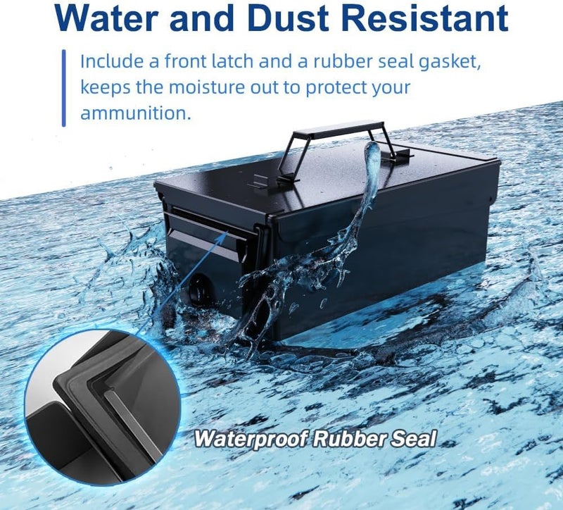 Patron 30 & 50 Cal Ammo Can Metal Ammo Box Storage Crate Case for Shotgun Bullet Rifle Ammunition Waterproof (Black or Green) - Image 2